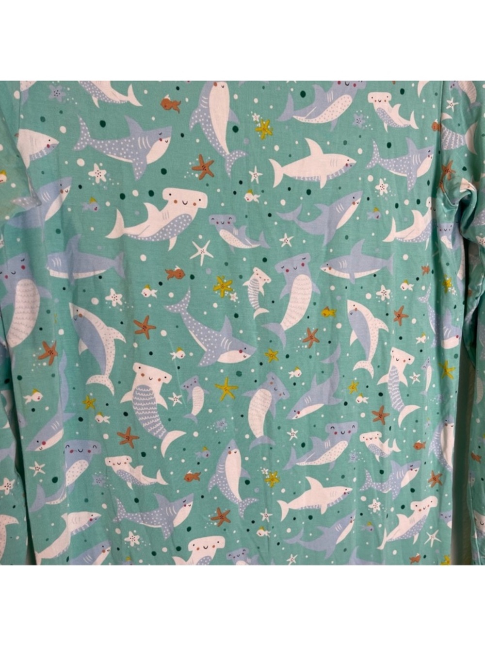 Little Sleepies Women Pajama TOP Size XS Bamboo Shark Soirée All Over Print - Picture 3 of 5